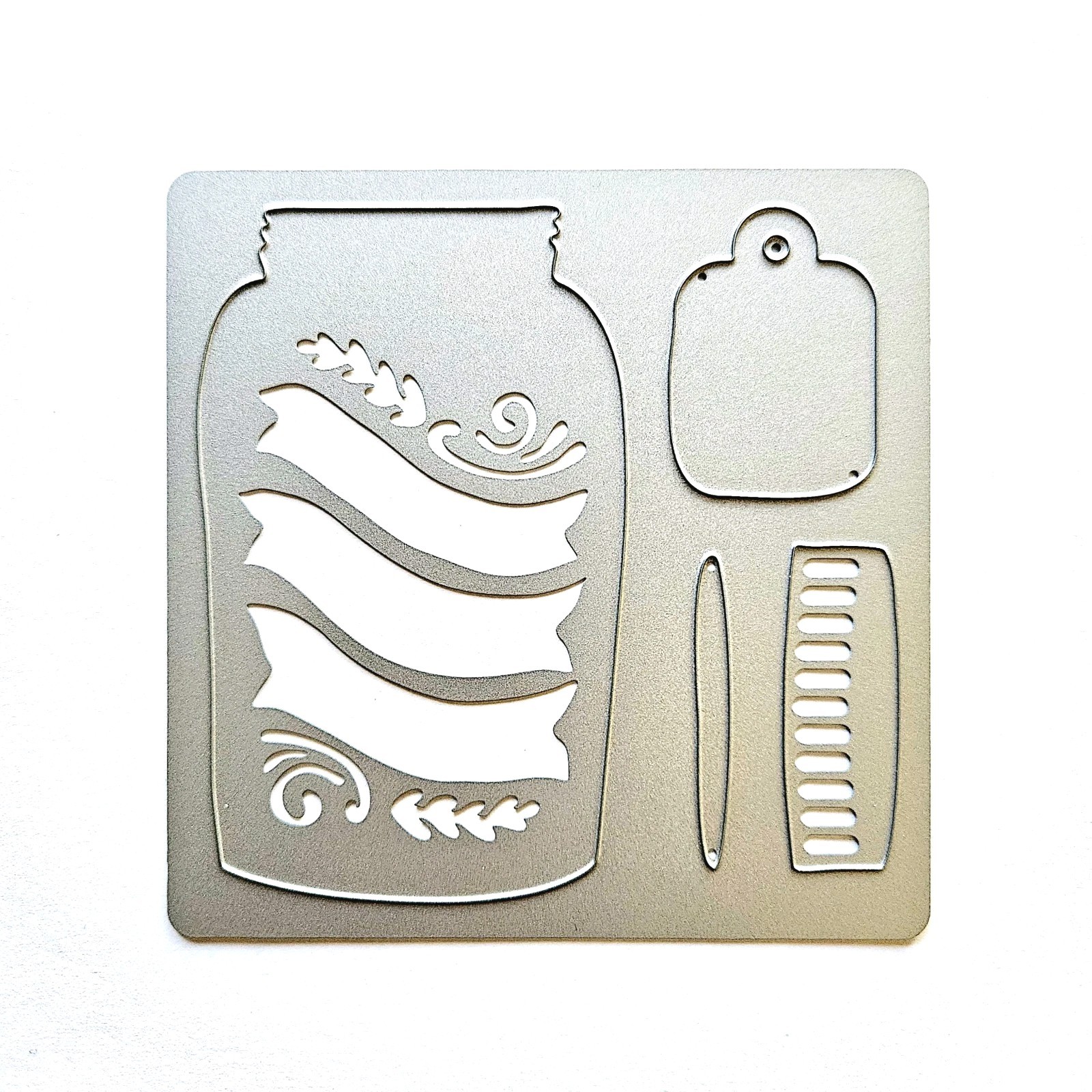 CANNING JAR, LID & TAG Lifestyle Crafts Cutting Die Country Mason Kitchen um244