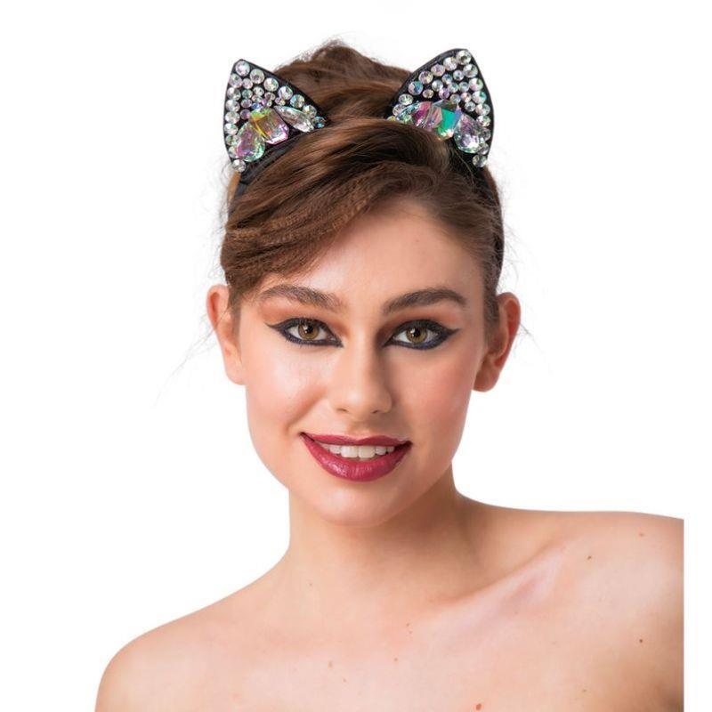 Wicked Costumes - Cat Ears with Jewels on a Headband - Adult