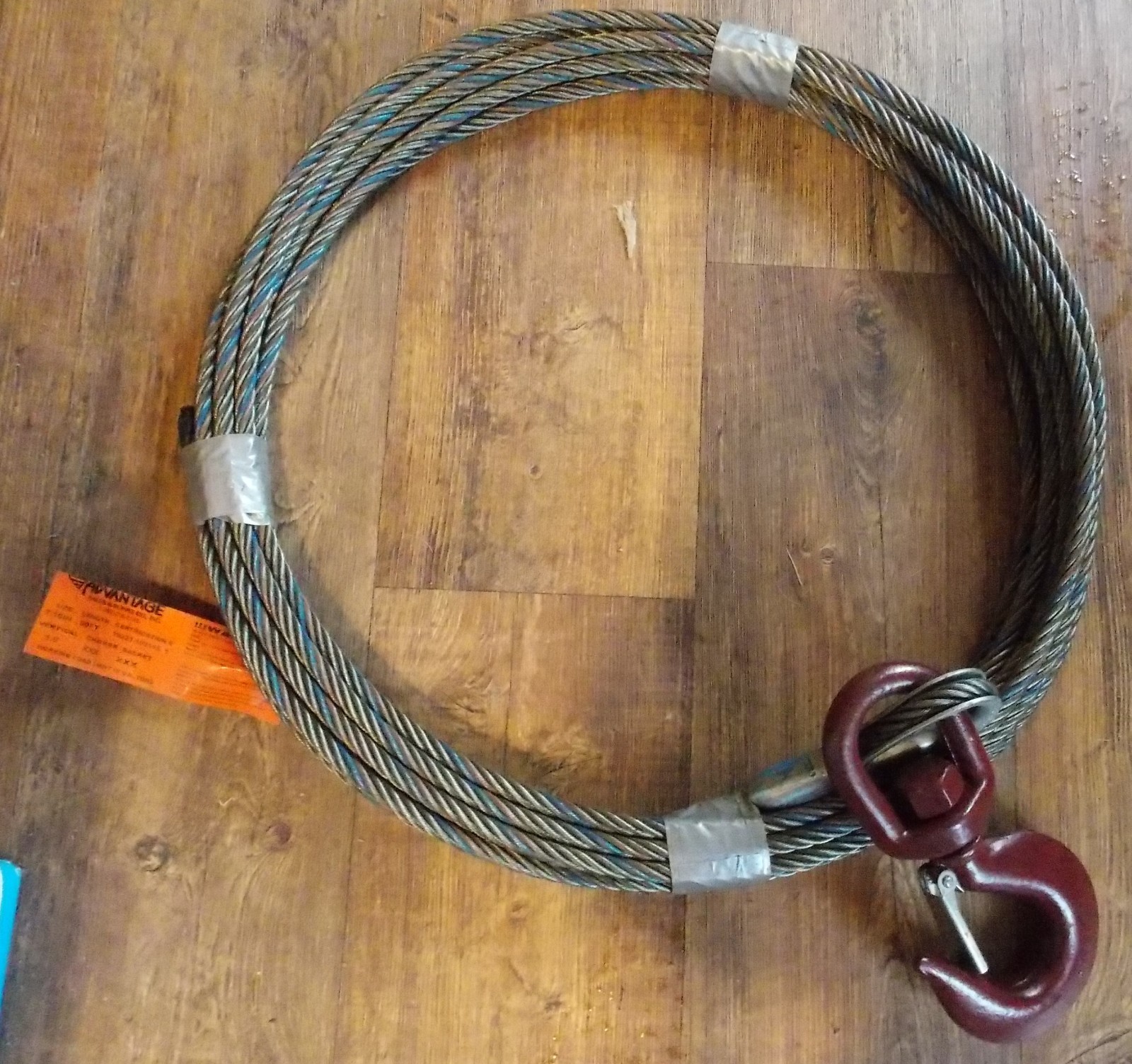 7/16" X 50' Steel Core Winch Cable. W/Swivel Hook.Wrecker,Rollback.Tow Truck