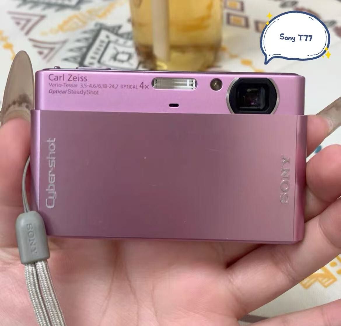 SONY Cyber Shot DSC-T77 10.1MP CCD Vintage Digital Camera Pink