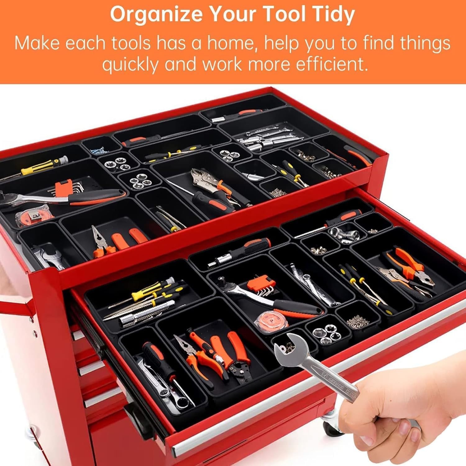 20 Pack Tool Box Organizer Trays - 5 Sizes for Ultimate Tool Storage Efficiency
