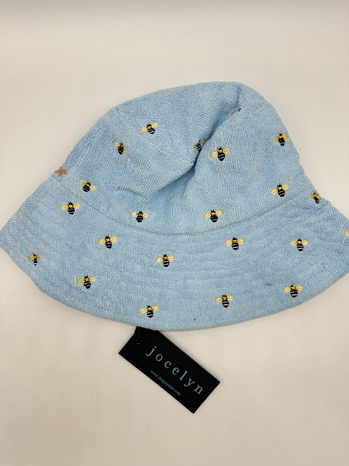 JOCELYN French Terry reversible packable bees women's bucket hat - BLUE / WHITE~