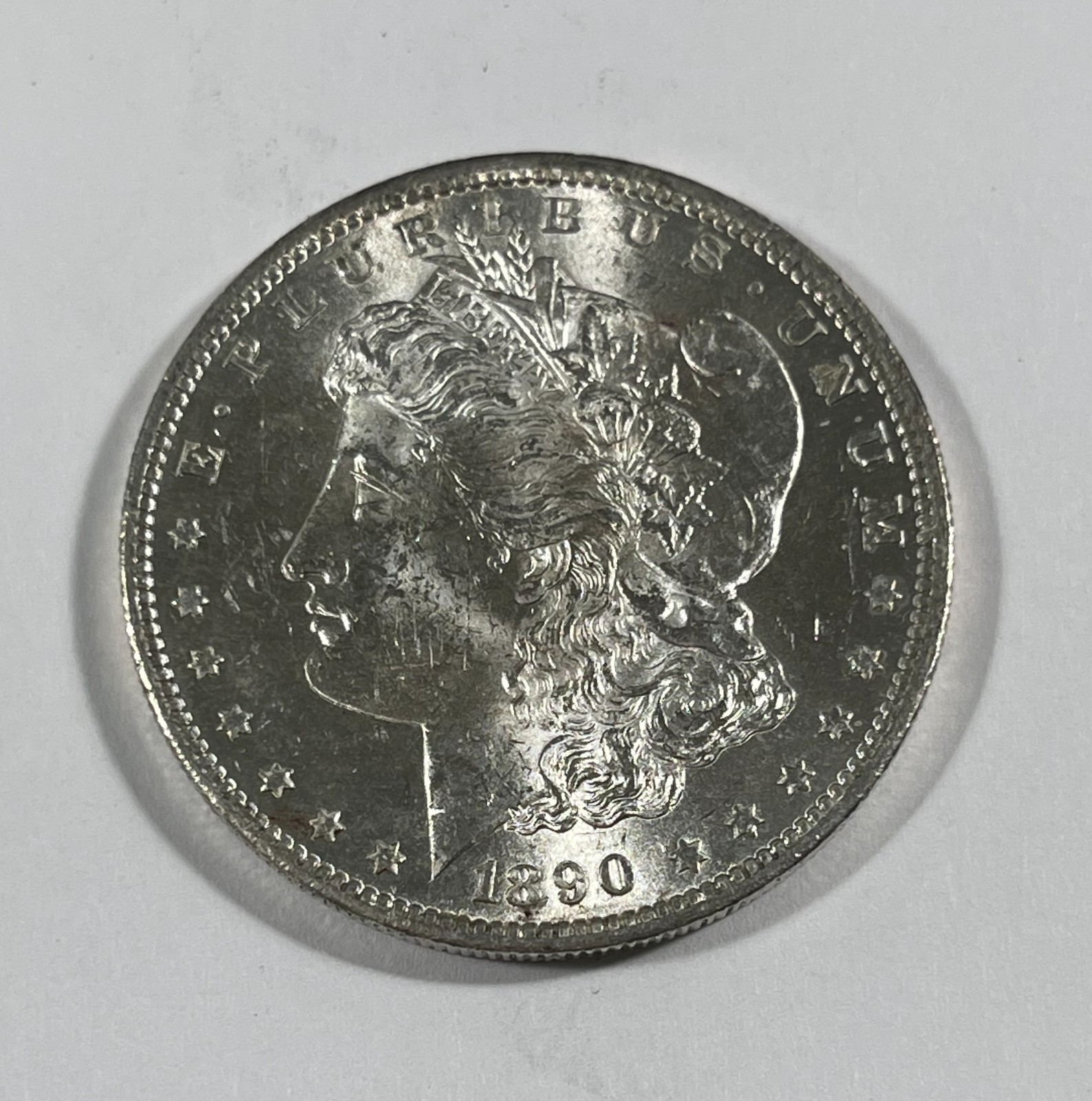 1890-S Morgan dollar (#21865) BU flashy but scruffy