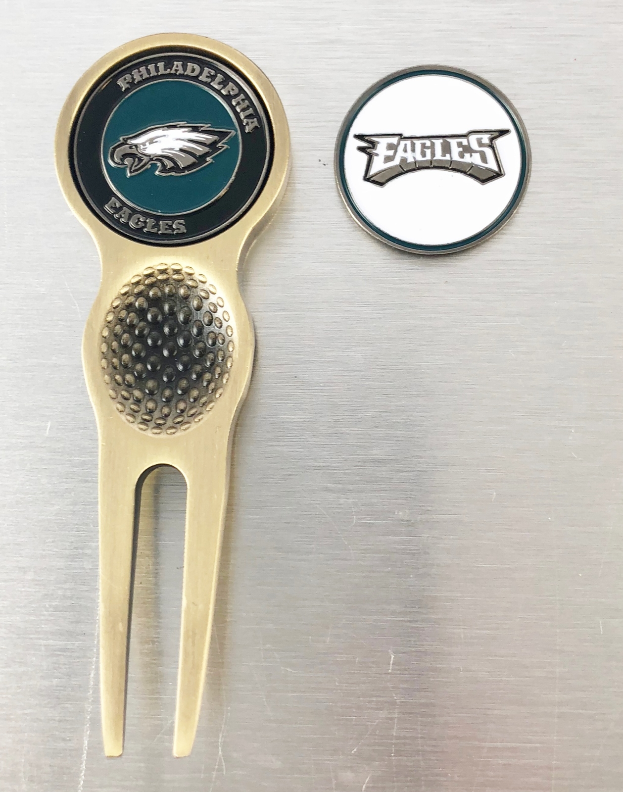 NFL Golf Divot Repair Tool Magnetic Ballmark Bronze Philadelphia Eagles