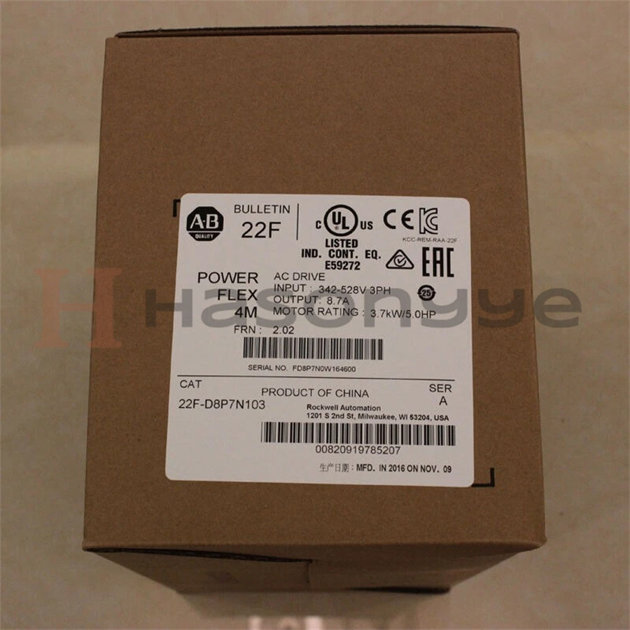 New Allen-Bradley 22F-D8P7N103 PowerFlex 4M 3.7KW 5HP AC Drive AB us free tax