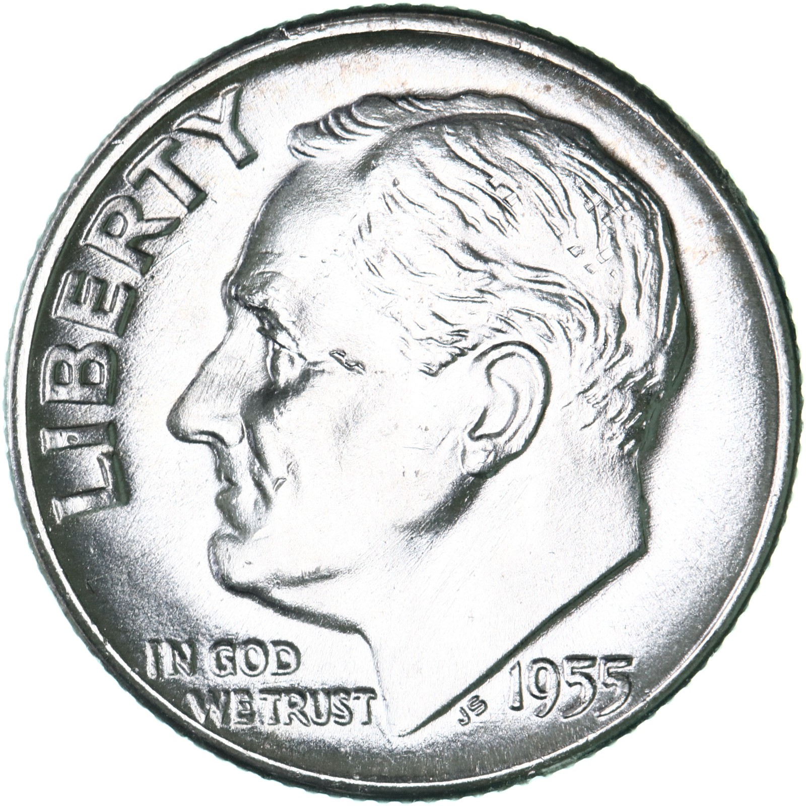 1955 D Roosevelt Dime 90% Silver BU US Coin