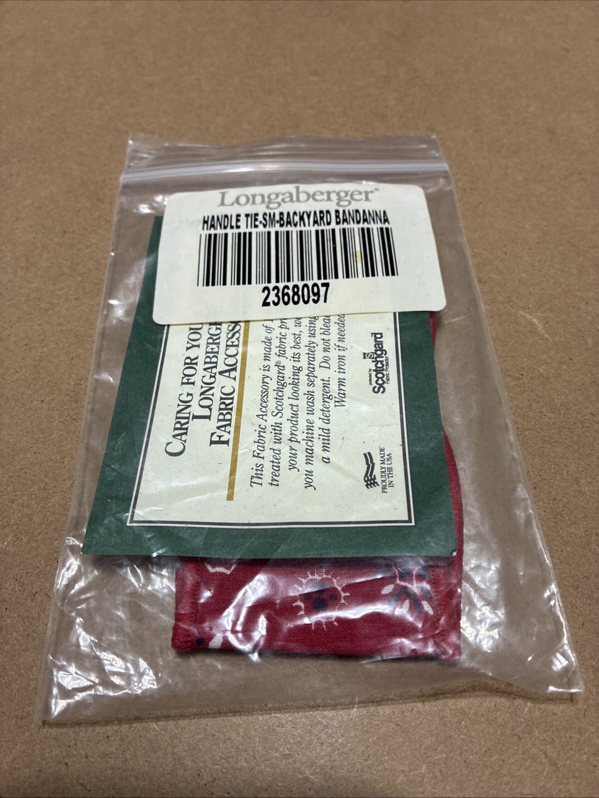 Longaberger Small Handle Tie Backyard Bandana- 2368097