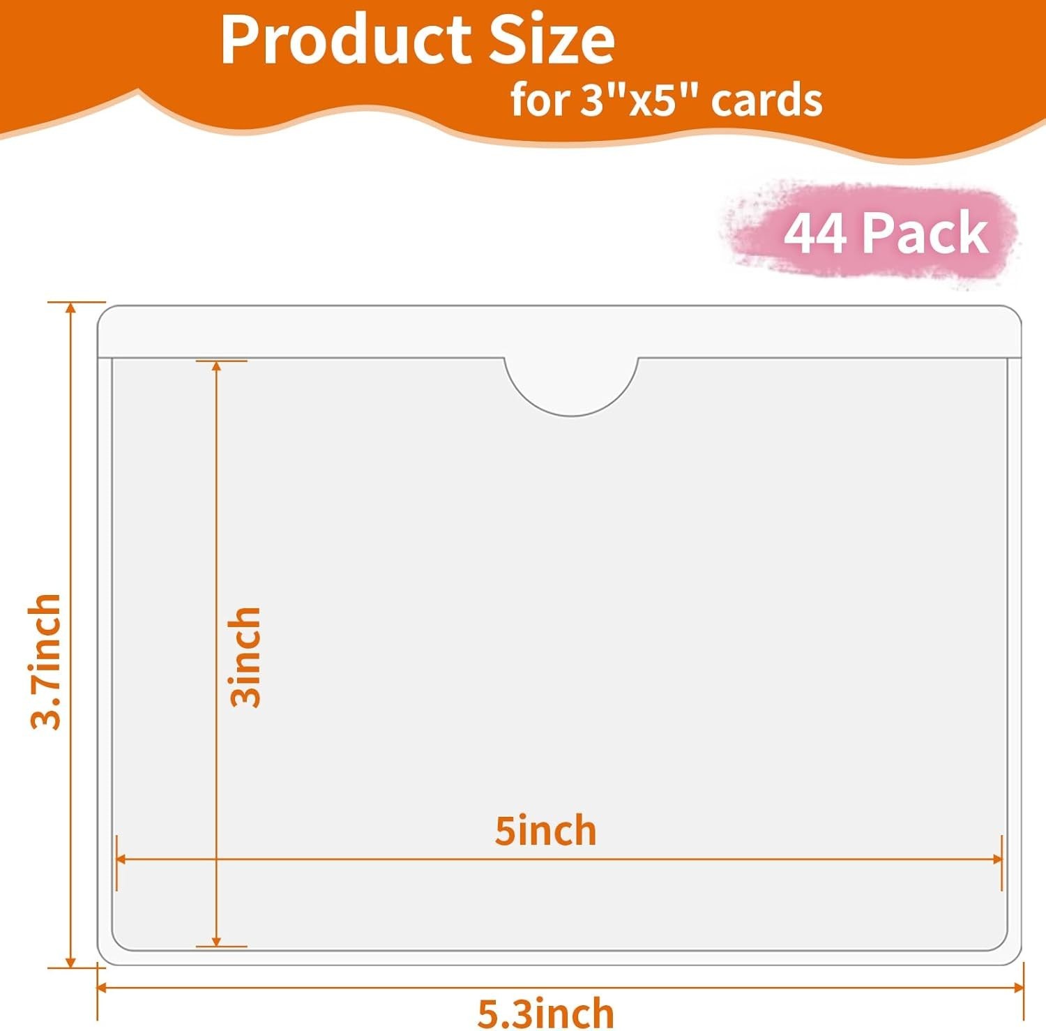 Durable 3x5 Inch Adhesive Card Holders - 44 Pack for Quick Identification