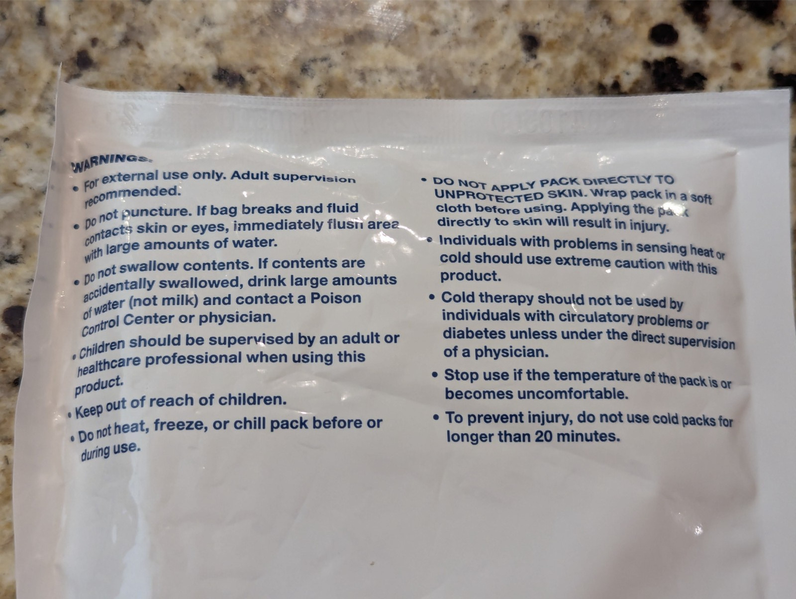 Dynarex 3 Pack Cold Pack 5" x 9" Single Use Item 4512