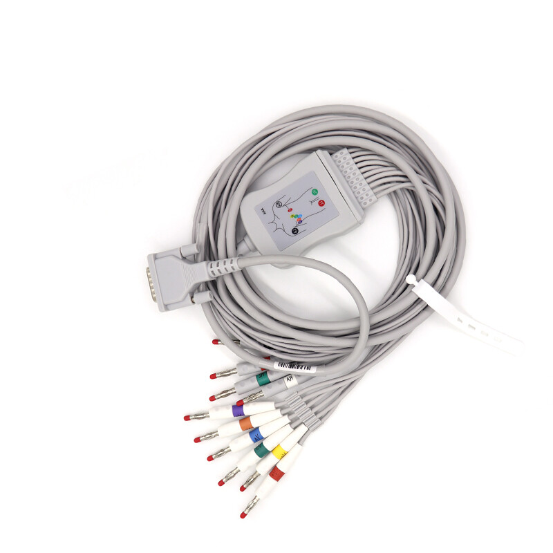 EKG ECG Cable 10 Lead Wire Banana 4.0 Type for Patient Monitors，Fit For schiller