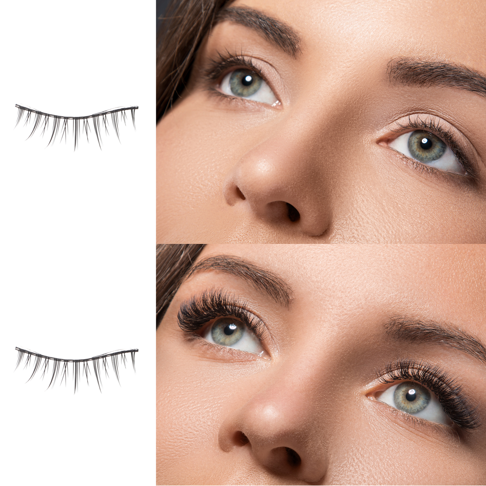 Natural False Eyelashes for Makeup Black X001 5 Pair