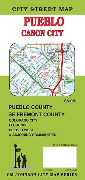 City Street Map of Pueblo & Canon City, Colorado, by GMJ Maps