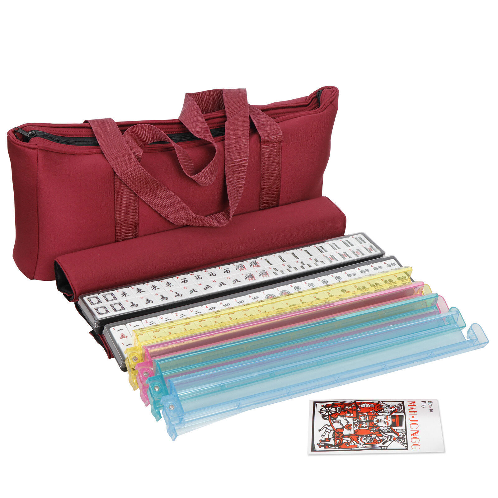 American Mahjong Full 166 Set Collectible Western Mah Jongg Tiles w Pushers