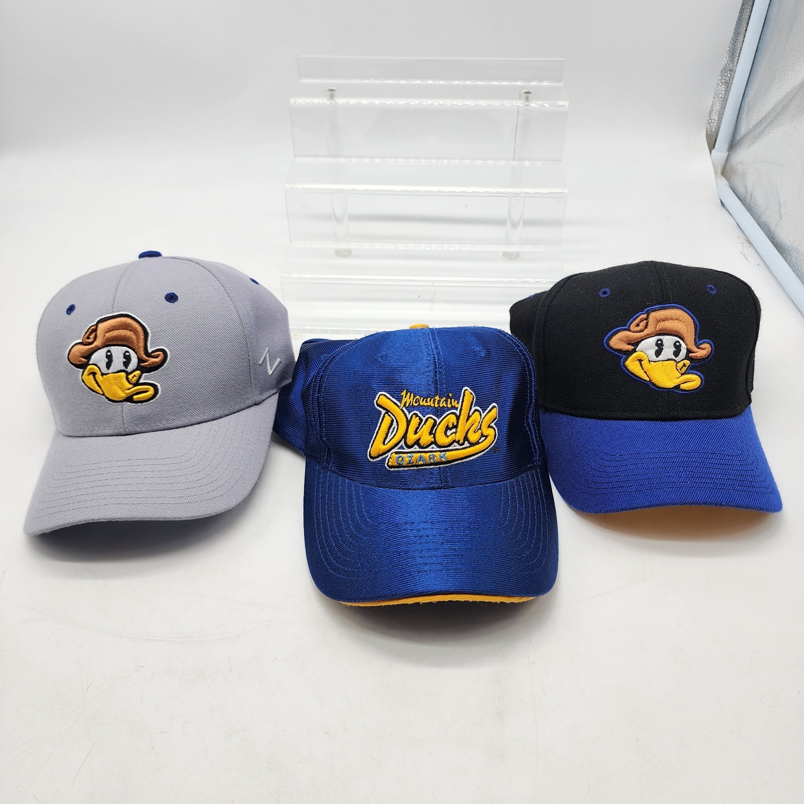 Lot of 3 Rare Vintage Ozark Mountain Ducks Hat Cap Minor League Baseball Shipped