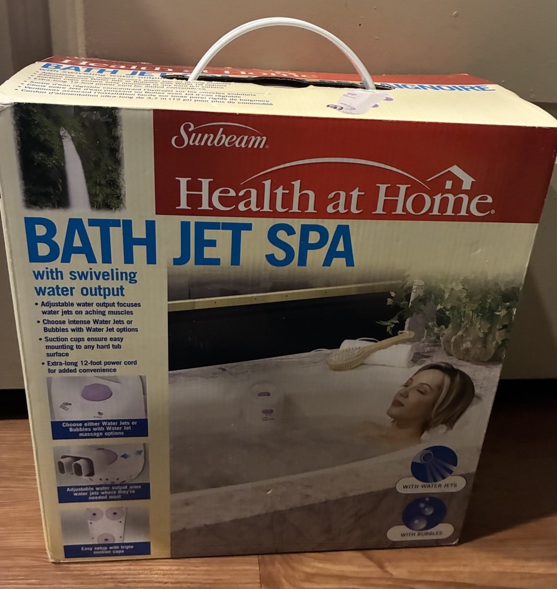 BRAND NEW Sunbeam Health at Home Bath Jet Spa Massager IN BOX