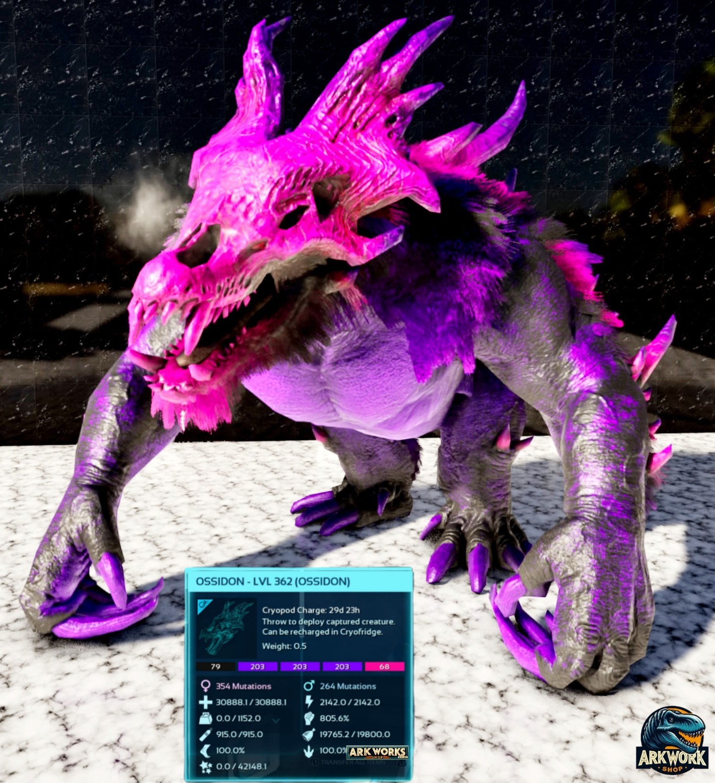 🦖ARK Survival Ascended Ossidon Top Stats PVE PS5/XBOX/PC