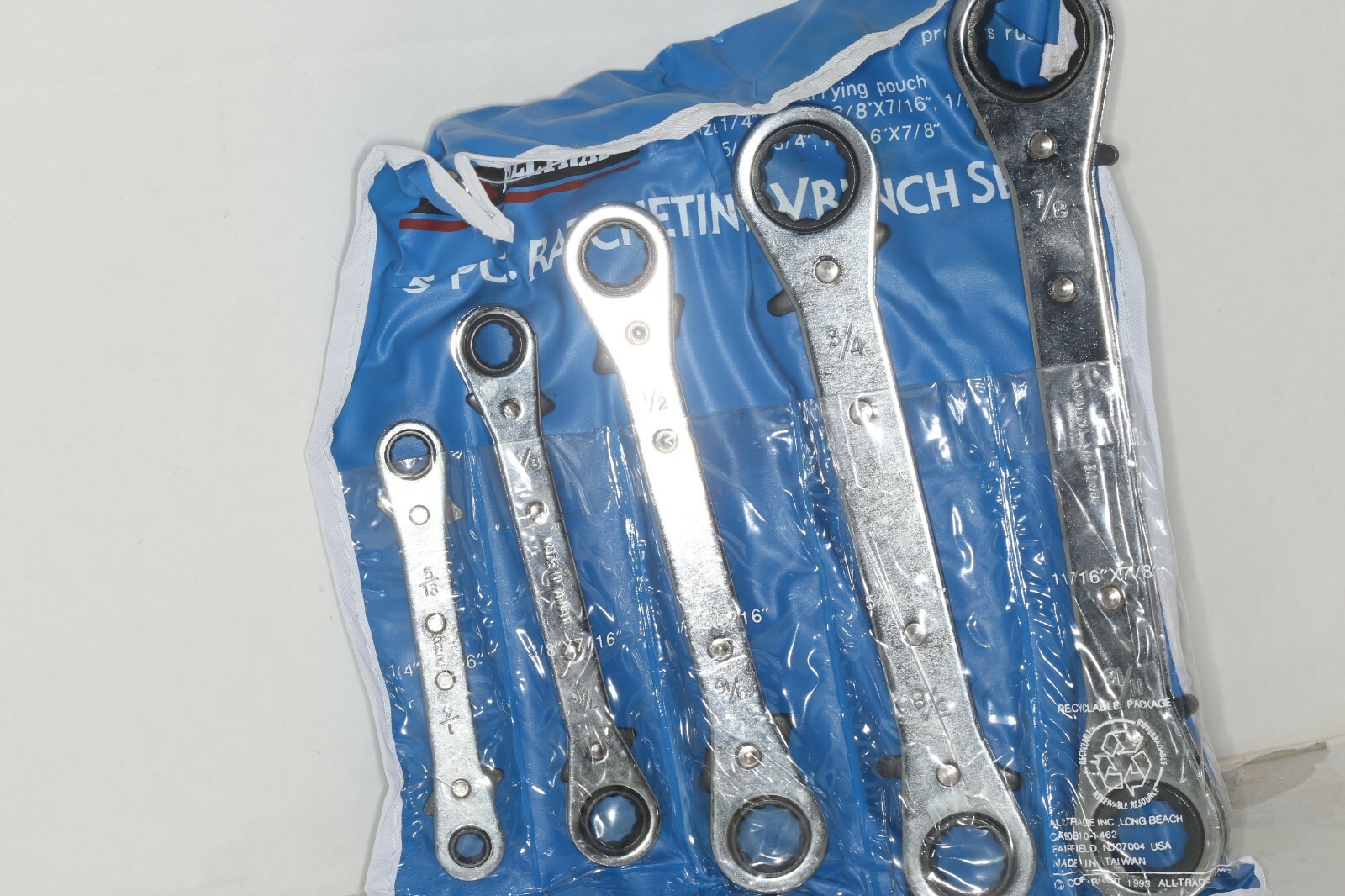 Alltrade 5-Piece Ratcheting Wrench Set w/Vinyl Pouch, New in Box