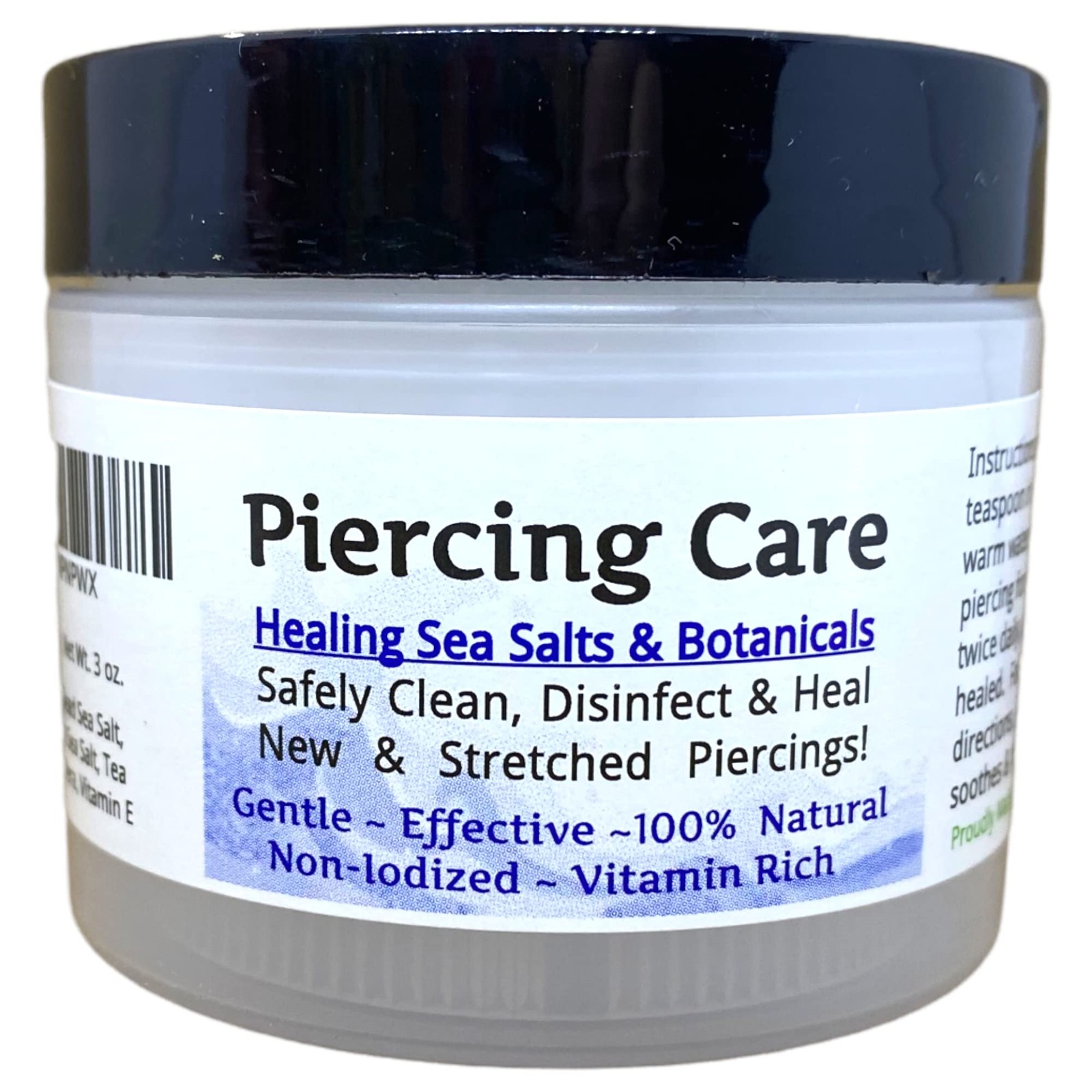 Piercing Care: Healing Sea Salt & Botanical Aftercare for New & Stretched Pie...