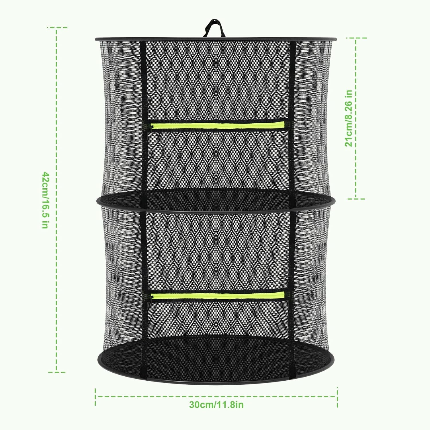 Herb Drying Rack - Mesh - 2 Layers, Black