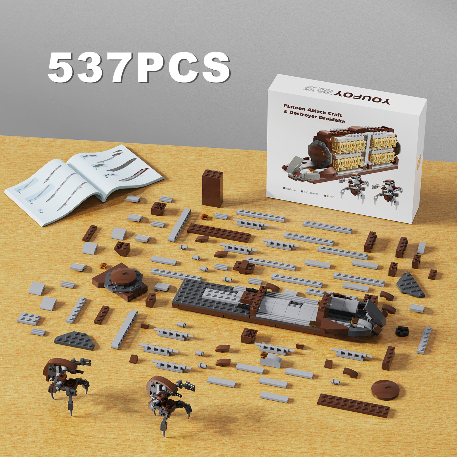 Robot Platoon Attack Aircraft and Destroyer Building Blocks MOC Model Bricks Toy