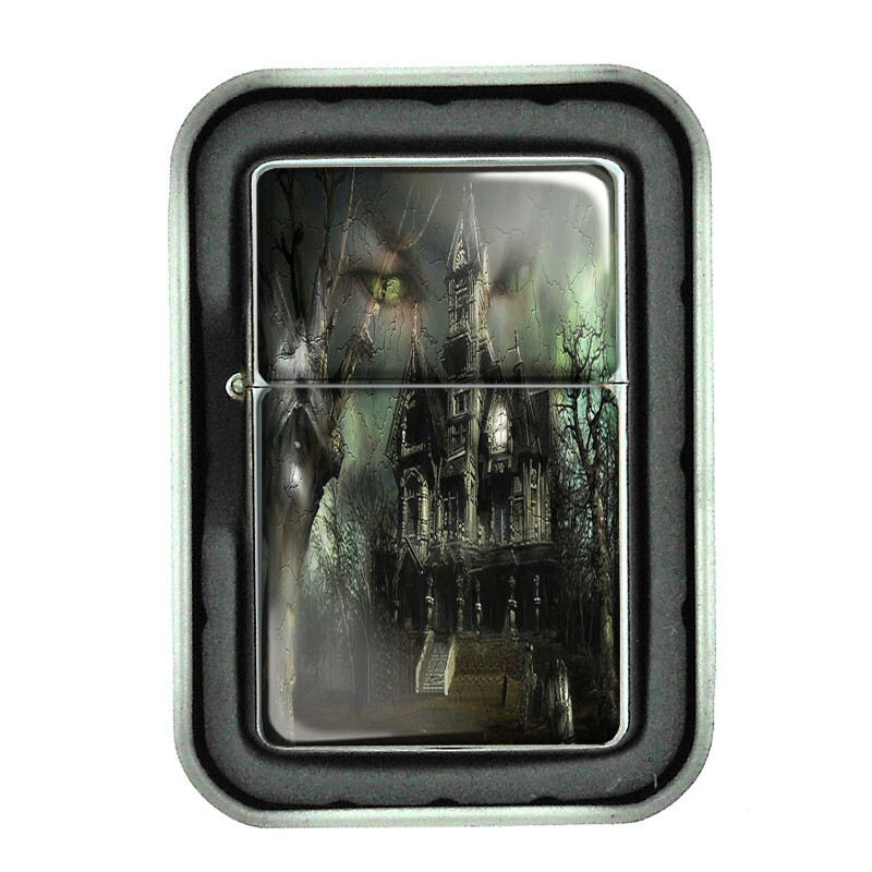 Halloween D4 Flip Top Oil Lighter Windproof