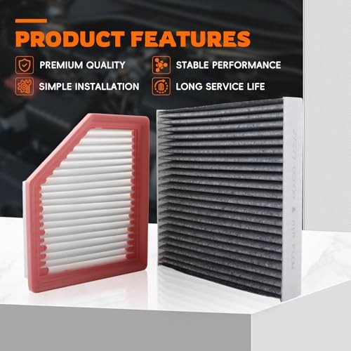 Engine Air Filter and Cabin Air Filter Replacement Compatible with Nissan