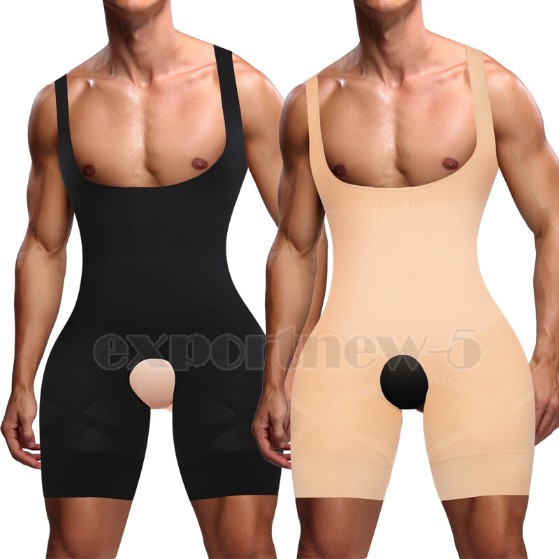 Men's Shapewear Bodysuit Full Body Shaper Compression Slimming Control Girdle US