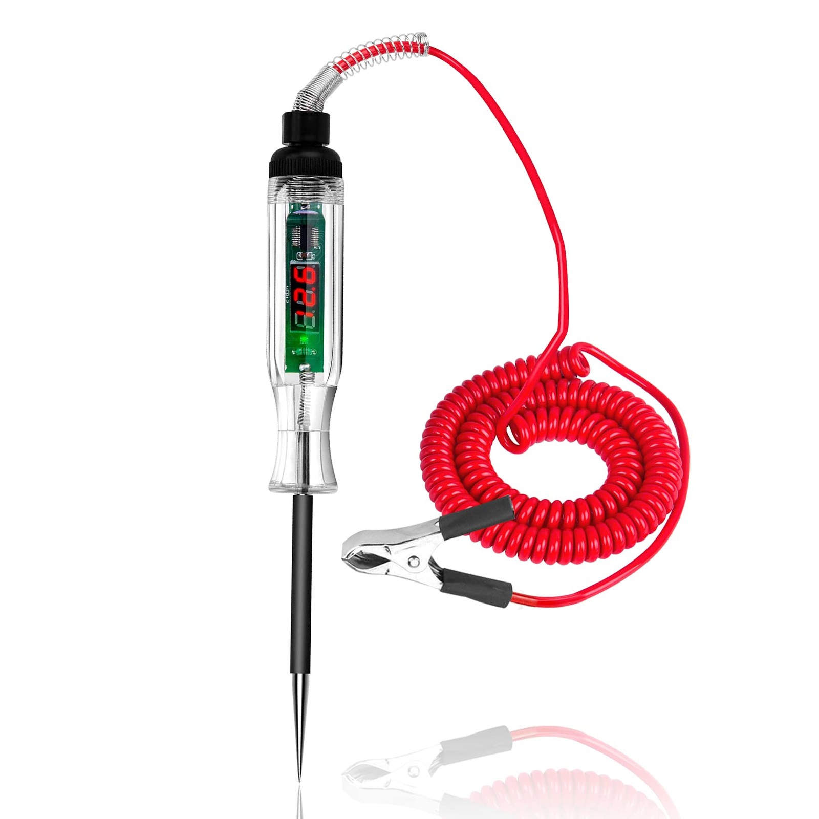 Middrivr Automotive Test Light with 3-24V LED Digital Display, Green,Red