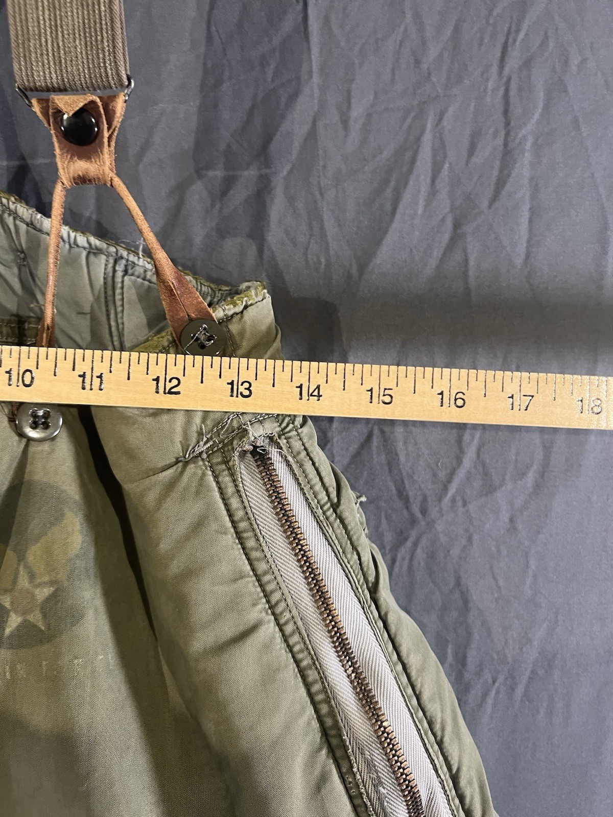 Vintage US Air Force Snow Bibs Green Uniform Small/Medium