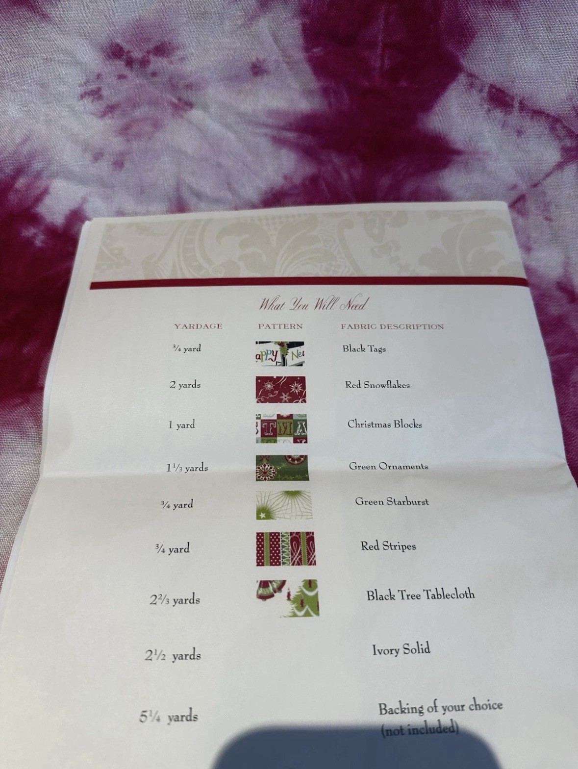 Anna Griffin's Christmas In Paris Quilt Pattern Instructions. New