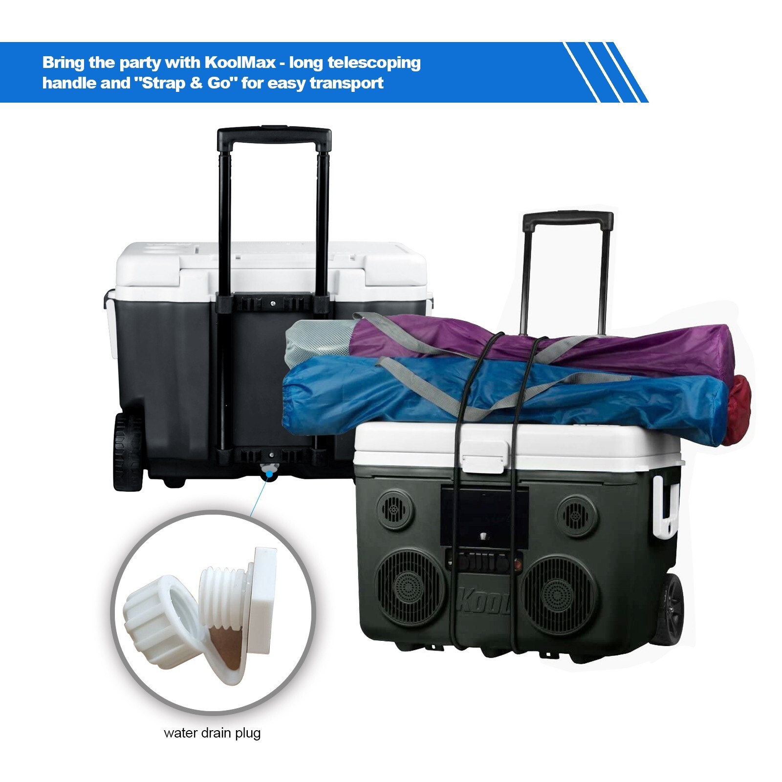 KoolMAX 40 Qt Cooler 350W Audio System Bluetooth Speaker Power Station -Refurber