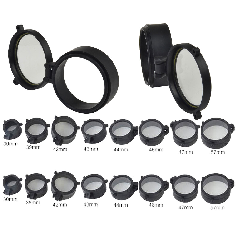 2Pcs Flip Up Scope Covers Rifle Scope Protect Objective Cap Lens Cover US