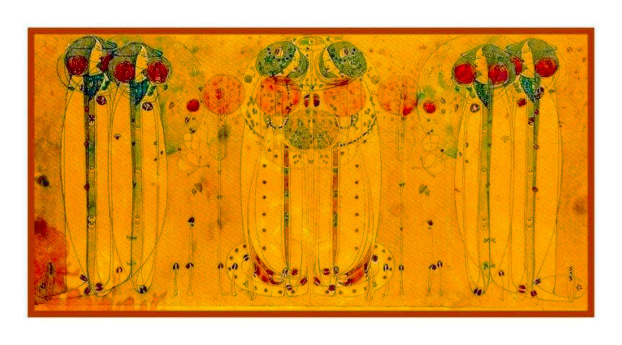 Wassail by Charles Rennie Mackintosh Counted Cross Stitch Chart Pattern