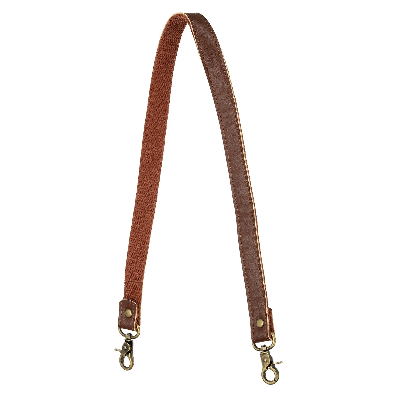 23.6" Leather Purse Strap with Bronze Lobster Buckles, Dark Brown