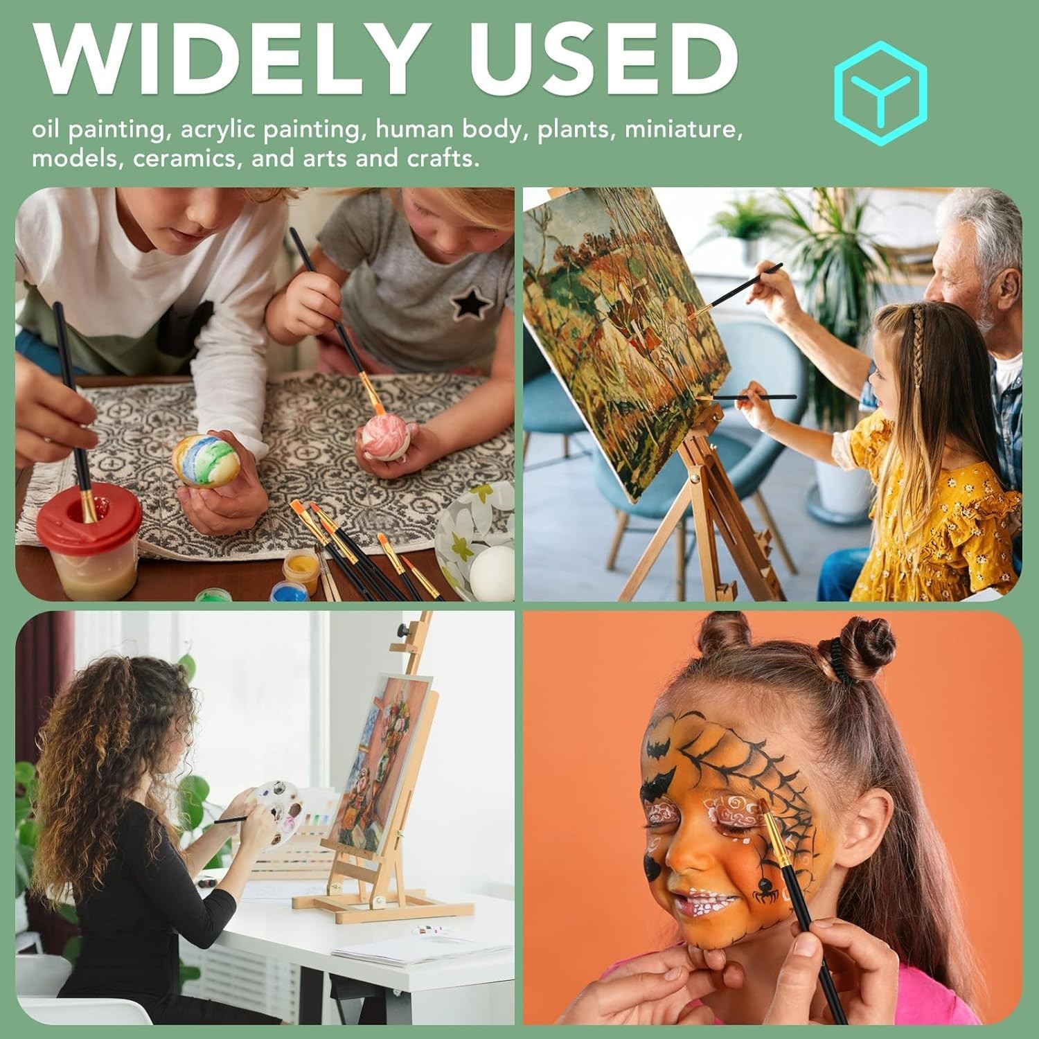 Versatile 15-Piece Painting Brush Set with Wooden Handles for All Skill Levels