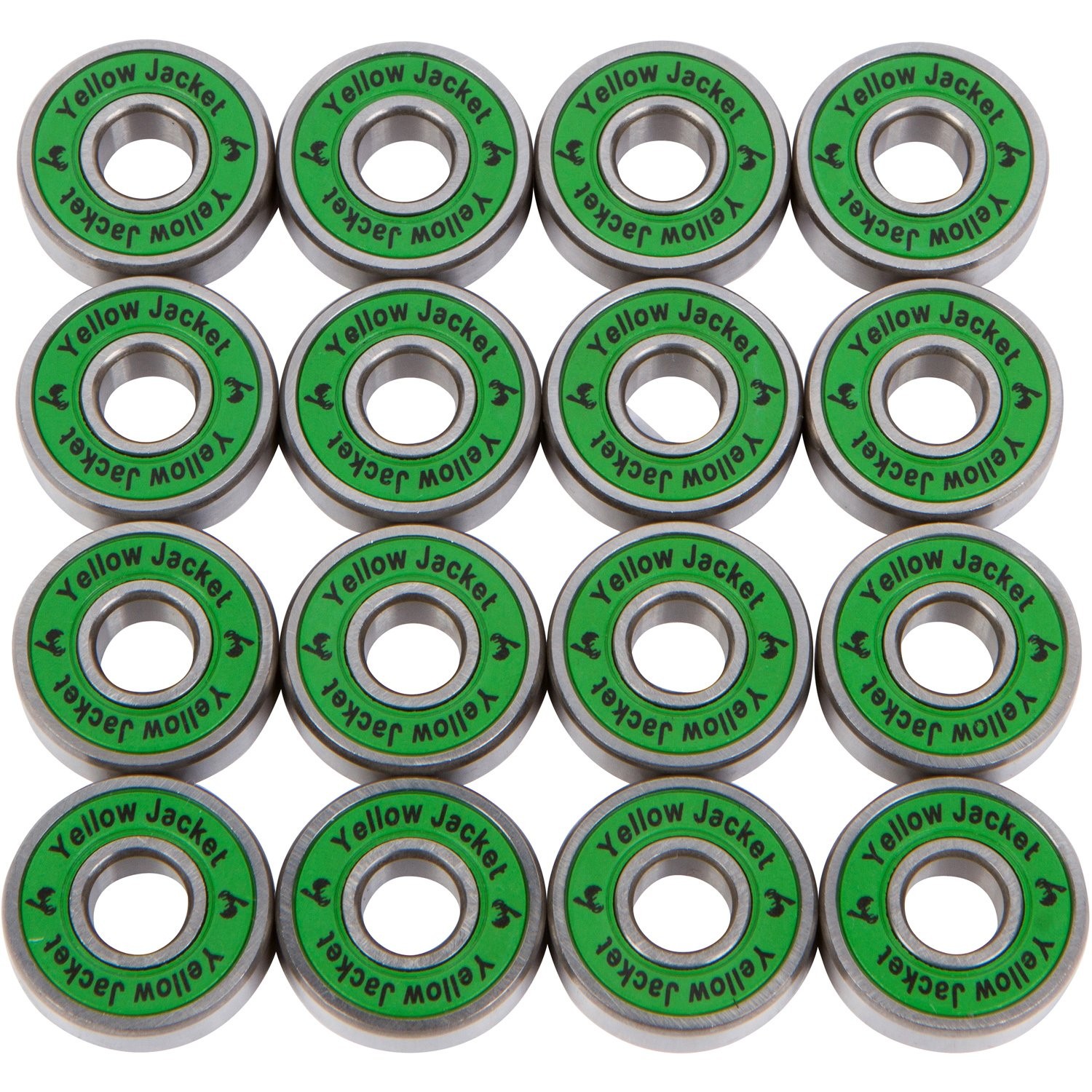 Yellow Jacket Premium Inline Skate Bearings, Roller Jungle Green