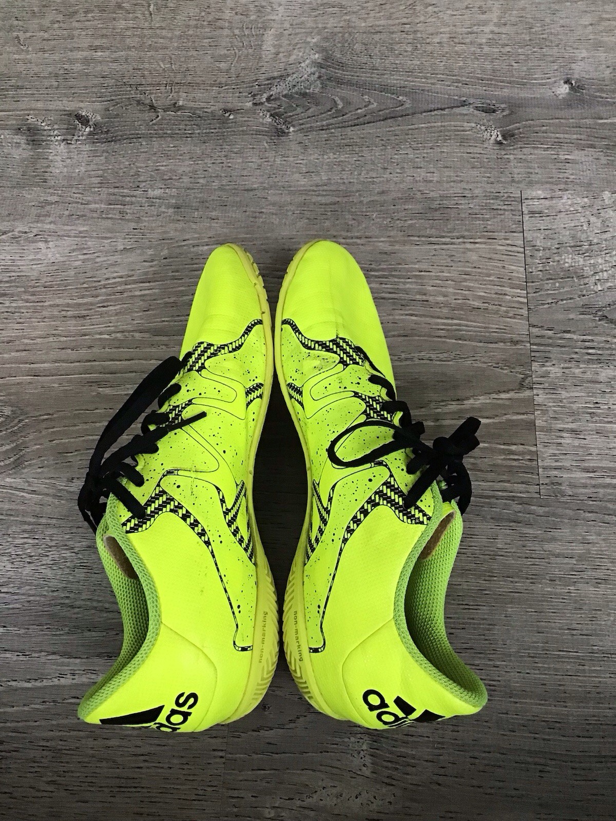 ADIDAS Mens Size 6 X 15.4 IN B32938 Yellow Black Indoor Soccer Shoes Cleats