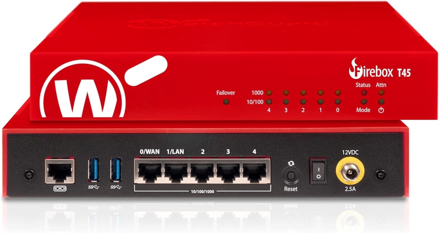 WatchGuard Firebox T45-PoE Network Security 3YR Basic (WGT47033-US) - New
