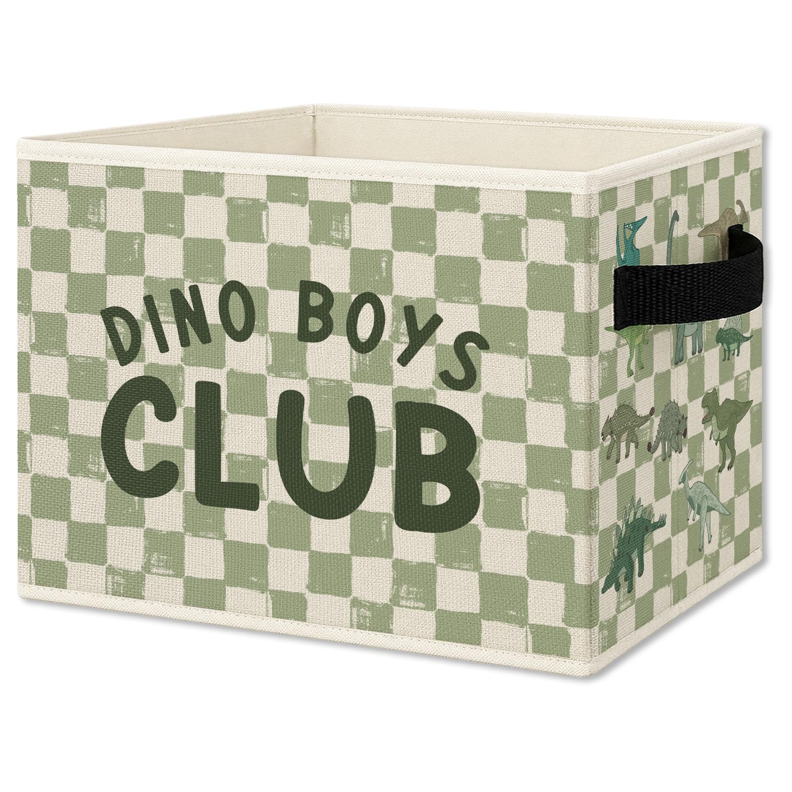 Dinosaur Boy Nursery Foldable Storage Bins Box with Handles, Dino Boys Club G...