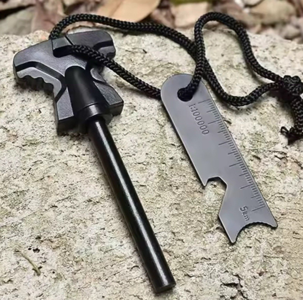 Ferro Rod Fire Starter Flint Steel Striker Survival Camping Outdoor Tool