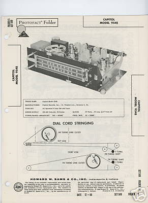 Capitol 954S Tuner-Sams Photofact Tech Docs