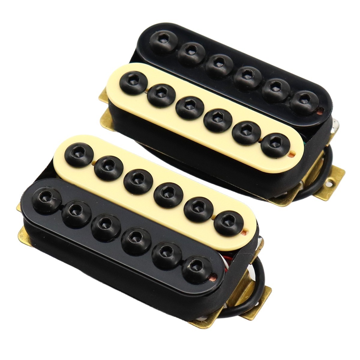 Zebra Ceramic Bar Guitar Humbucker Pickups Set,Bridge and Neck Invader Style