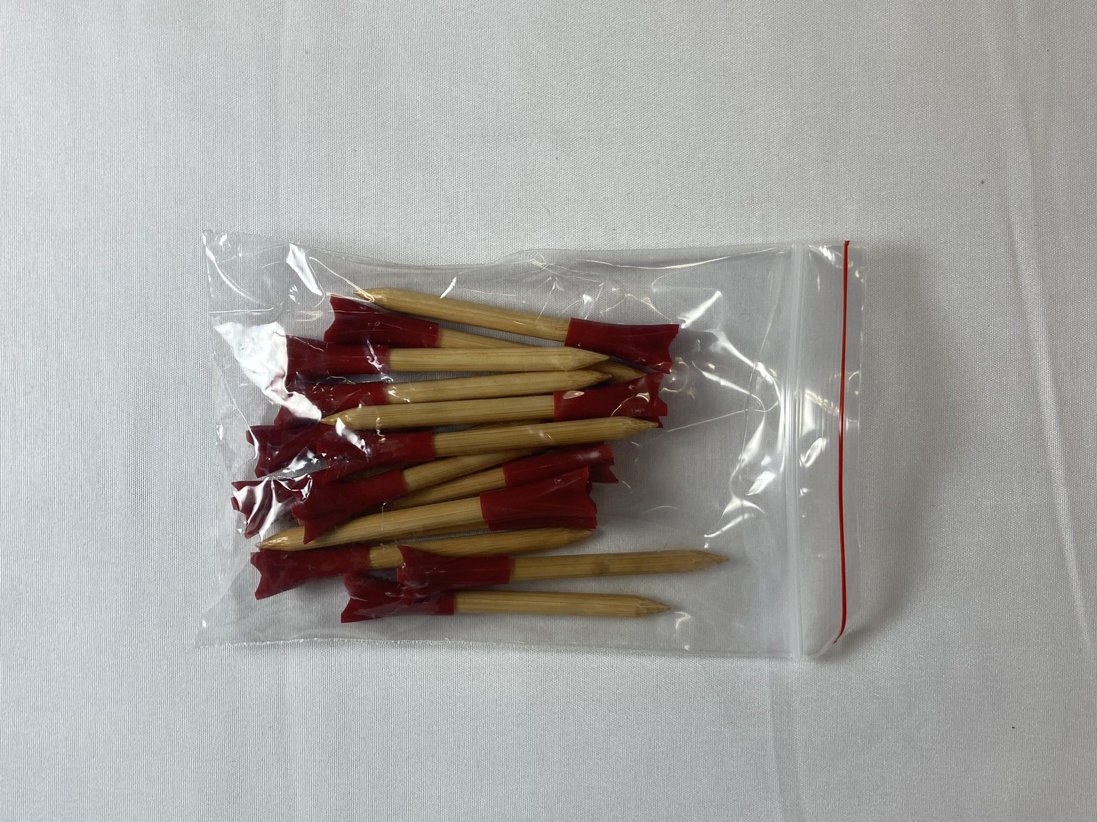 New Hurricane Golf 2 3/4" Natural Wood/Red Golf Tees 15 Count Package