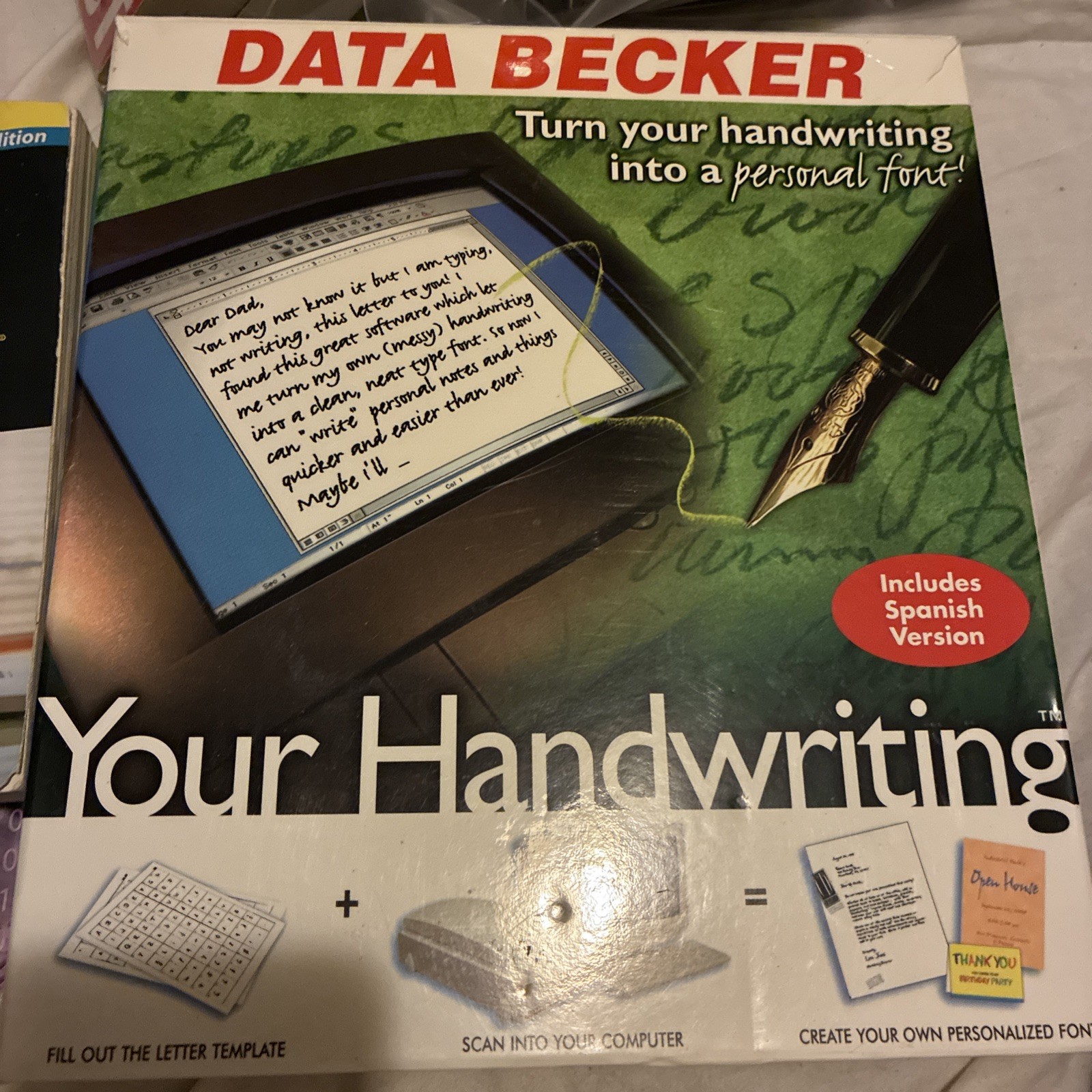 1999 Data Becker Your Handwriting Personal Font English Spanish  New