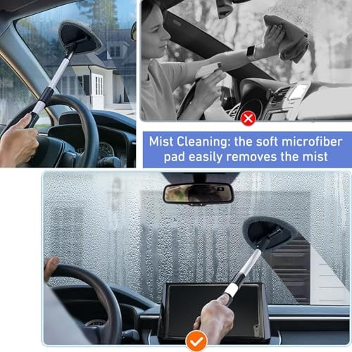 Windshield Cleaning Tool, Car Window Cleaner Windshield Cleaner with 4 Gray