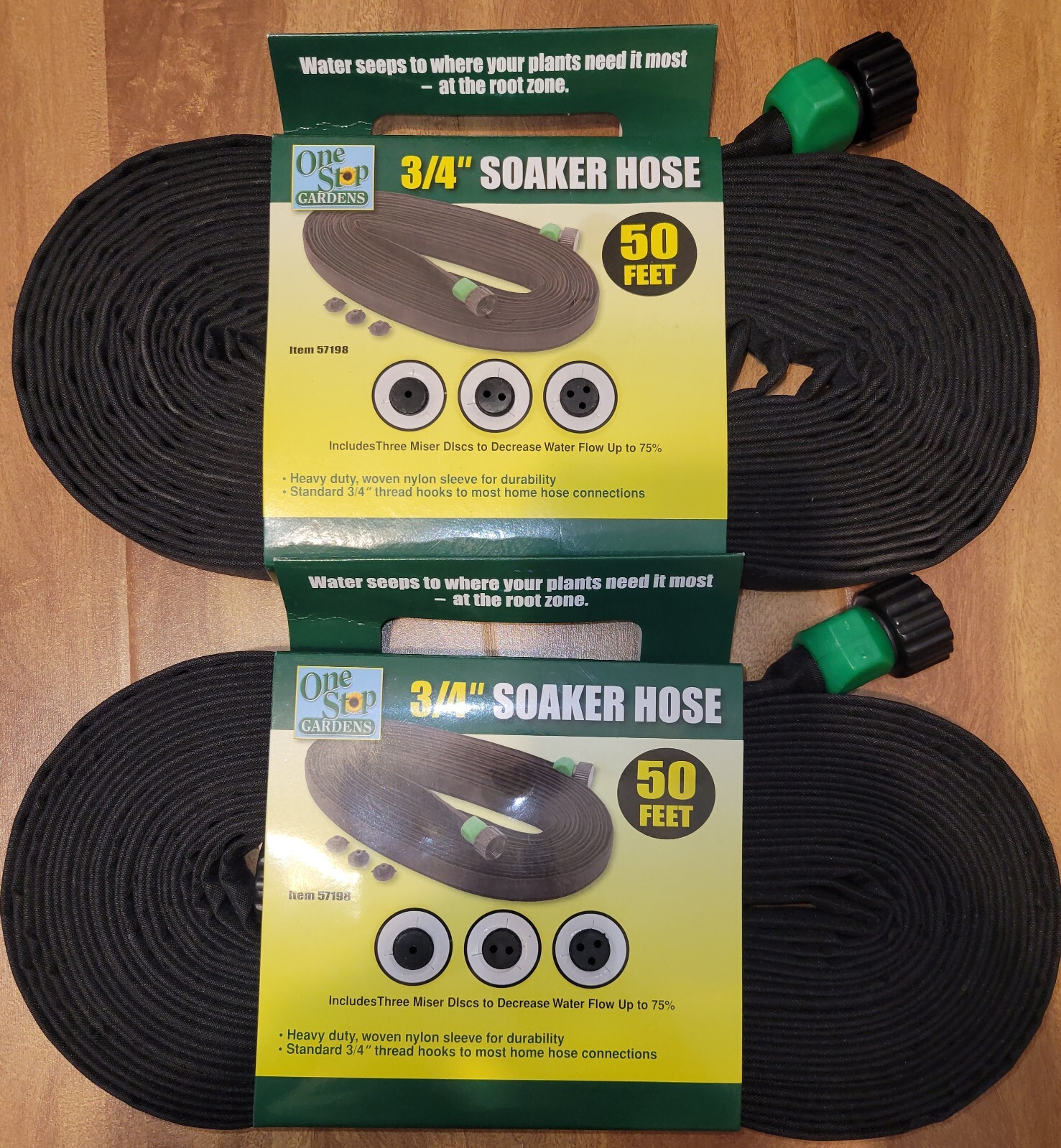 2X 3/4" x 50 ft. Flat Seeper Soaker Hose Yard Watering Irrigation