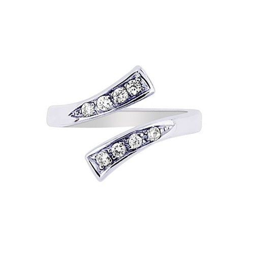 Adjustable Prong Set CZ Toe Ring Real 925 Sterling Silver ONE SIZE FITS ALL