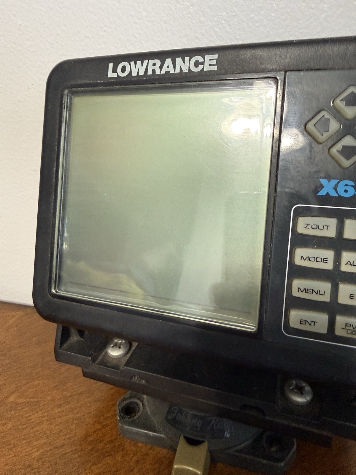 Lowrance X65 Fishfinder Console Untested! No Cords! Nice Shape! With Mount!