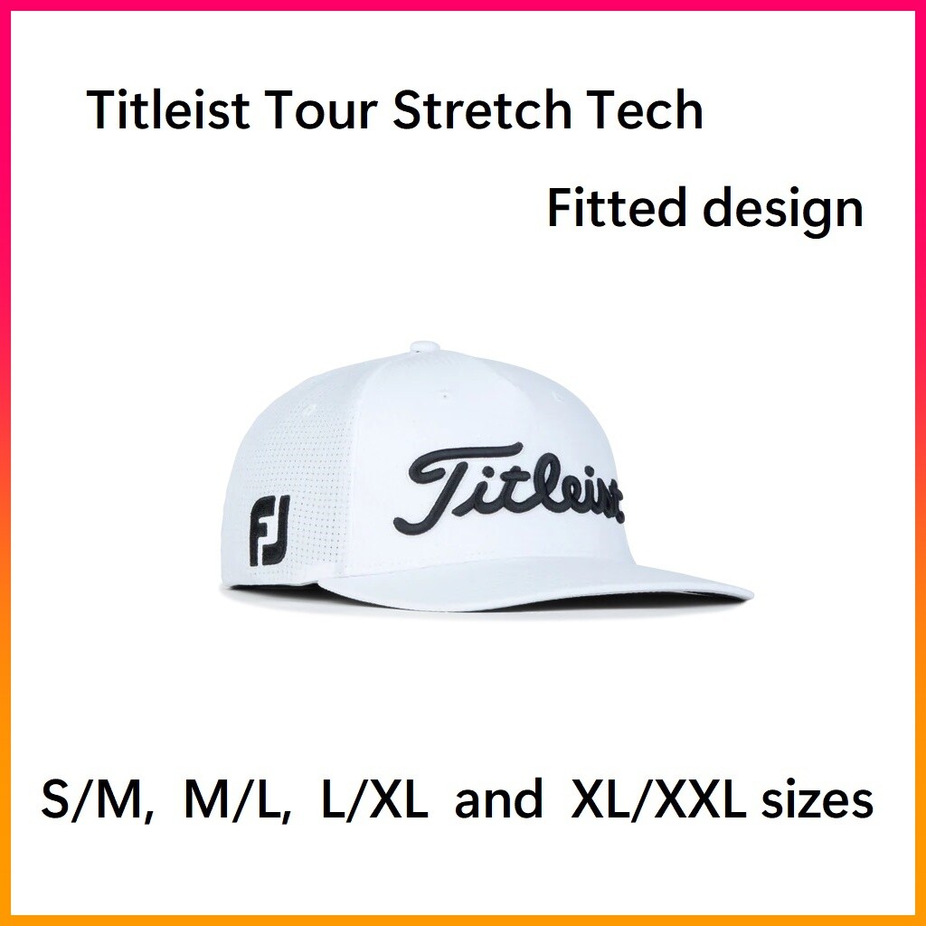 New Titleist Fitted Tour Stretch Tech Golf Hat White Breathable Ultimate $45