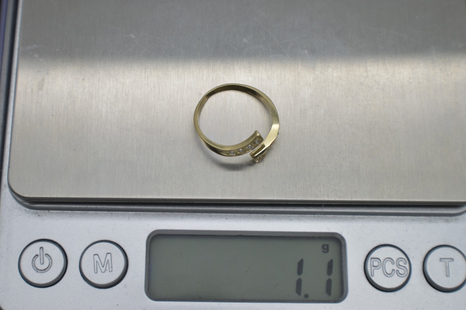 10K Yellow Solid Gold intellect Toe adjustable Ring Women's